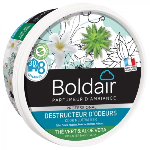 Gel Destructeur d'odeur BolDair parfumé au Thé Vert Aloé Vera 300 gr