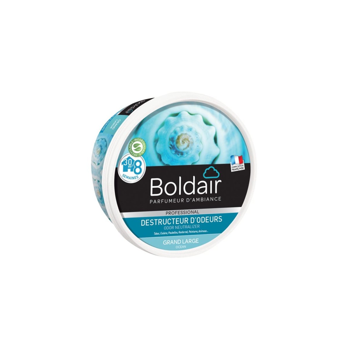 Lot de 6 boites 300g de gel destructeur d'odeurs fleur de coton Boldair