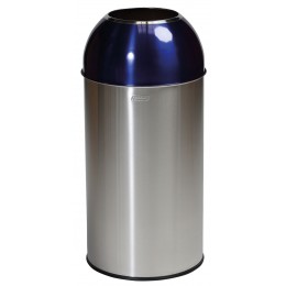 Collecteur "dôme" 40L - Inox Satiné/Bleu