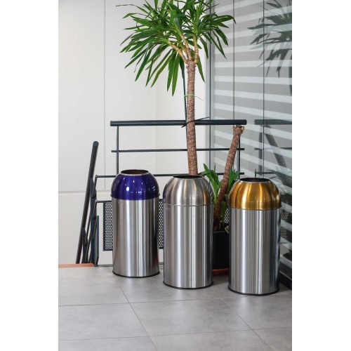 Collecteur "dôme" 40L - Inox Satiné/Bleu