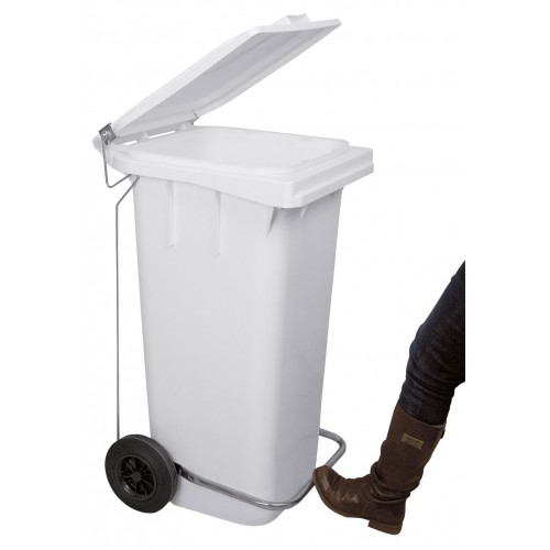 Collecteur à Pédale 120 L Blanc ( HACCP )