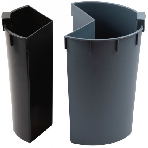Corbeille 13L tri sélectif (2 compartiments gris et noirs)