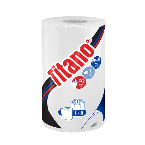 TITANO bobine essuie-tout compacte blanche 275 Formats 2plis