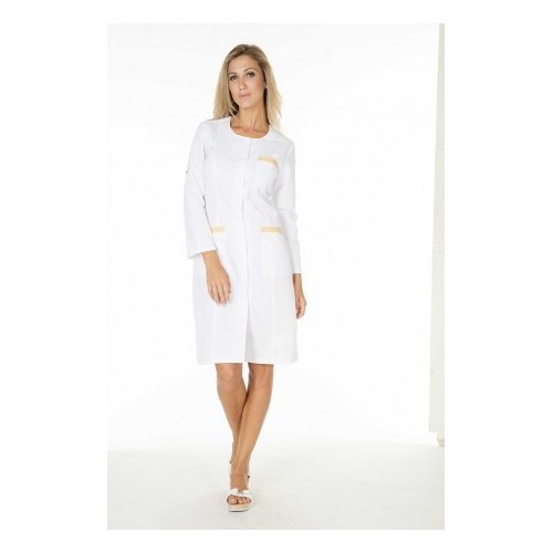 BLOUSE FEMME CAROLINE MT P/C BLANC/MIEL