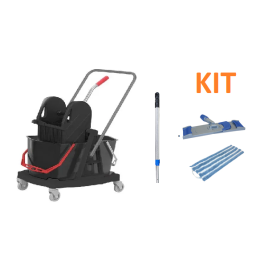 KIT de lavage Chariot double seaux ECO 15L presse et lavage a plat complet