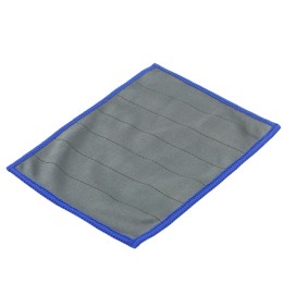 Lavette microfibre Carbone grise 15X20 avec liseré de couleur