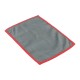 Lavette microfibre Carbone grise 15X20 avec liseré rouge vif