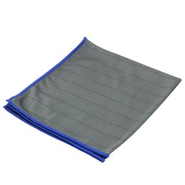 Lavette microfibre Carbone grise 40X50 avec liseré de couleur bleu roi