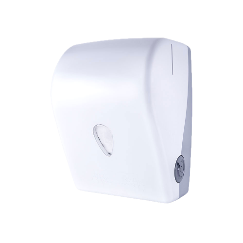 Distributeur Essuie Mains rouleaux blanc à découpe automatique Distributeur Essuie Mains rouleaux blanc à découpe automatique