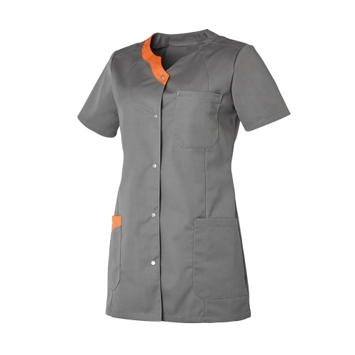 Tunique femme ELOISE manches courtes coloris gris moyen corail