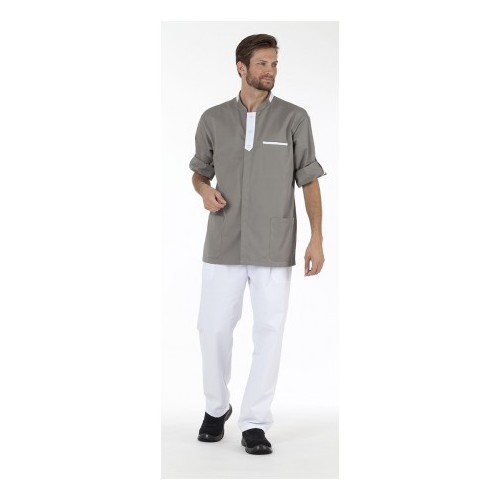 TUNIQUES HOMME ALBAN TAUPE/BLANC