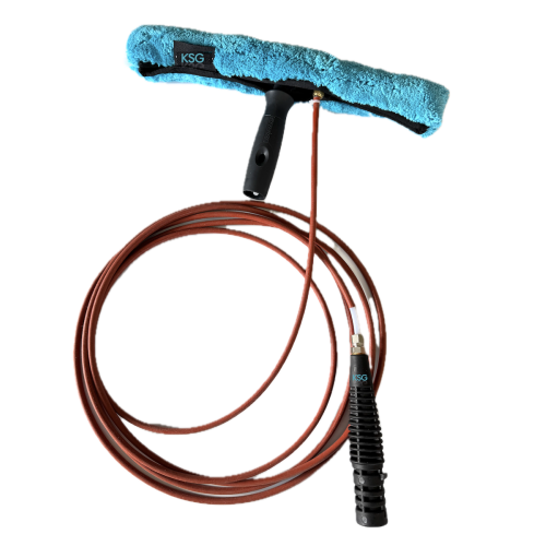 Mouilleur vapeur sèche 35cm avec poignée et housse microfibre bleue Moerman flexible vapeur de 5 mètres