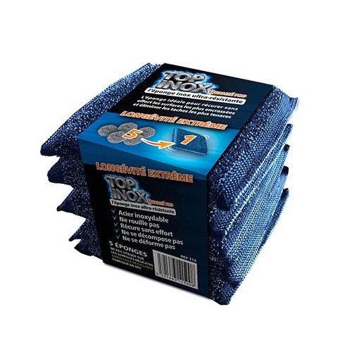 Eponge récurante TOP INOX en lot de 5