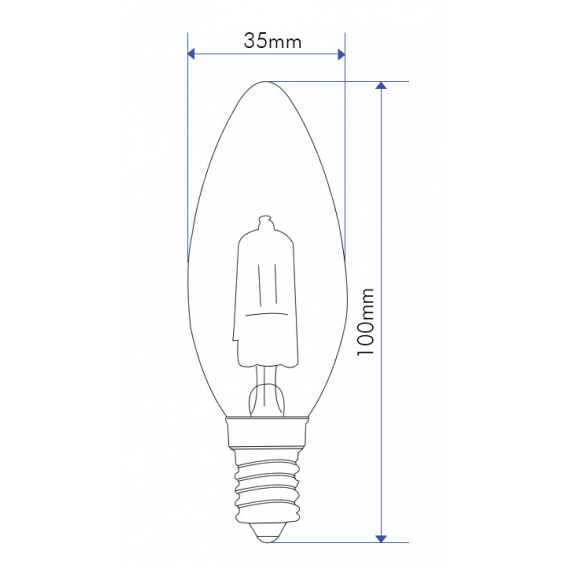 Ampoule Flamme lisse éco halogène 46W 240V E14 CL