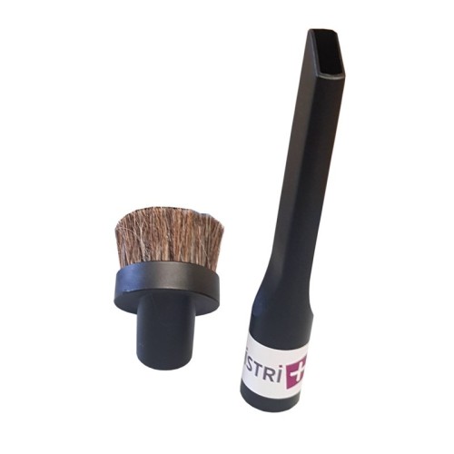 Lot de 1 suceur long plat + 1 brosse ronde en crin de cheval Lot de 1 suceur long plat + 1 brosse ronde en crin de cheval