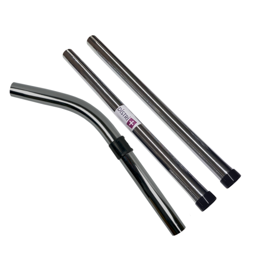 Lot de 2 tubes + 1 coude métal en acier chromé pour aspirateur Lot de 2 tubes + 1 coude métal en acier chromé pour aspirateur