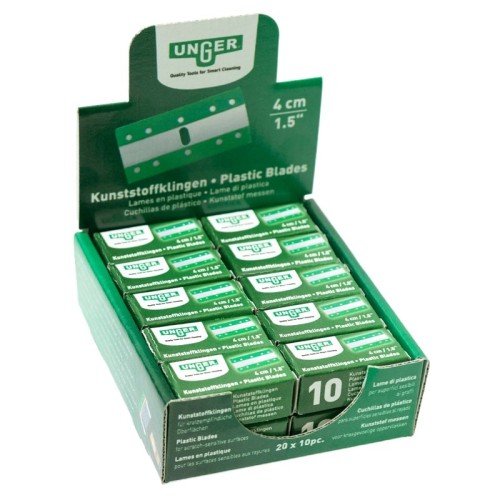 Carton de 8 boites Lame plastique pour grattoir 4 cm de sécurité rétractable Ergotec