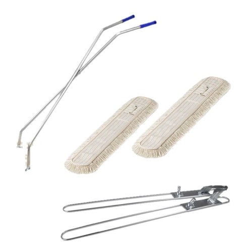 Balai ciseau 2 x 1 m avec manche et franges pour balayage