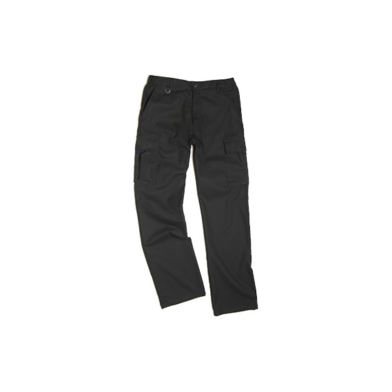 Pantalon multipoches 65% coton 35% polyester noir
