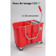 Seau de lavage CLEVY 2 x 15 L avec presse à plat