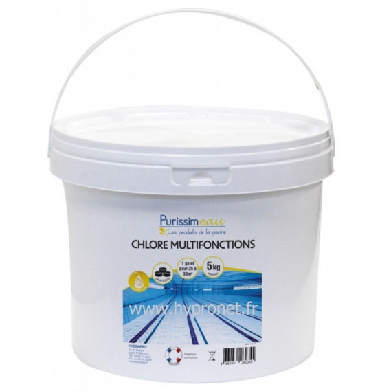 Galet chlore multifonctions 250g seau de 5 KG