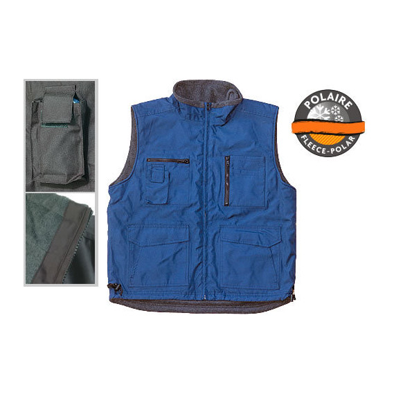 Gilet CARISTE Bleu doublé polaire