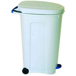 Portoir 75L blanc alimentaire, poubelle blanche, industrie