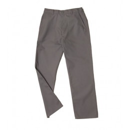 Pantalon à zip 65% coton 35% polyester gris acier