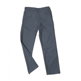Pantalon à zip 65% coton 35% polyester gris ardoise
