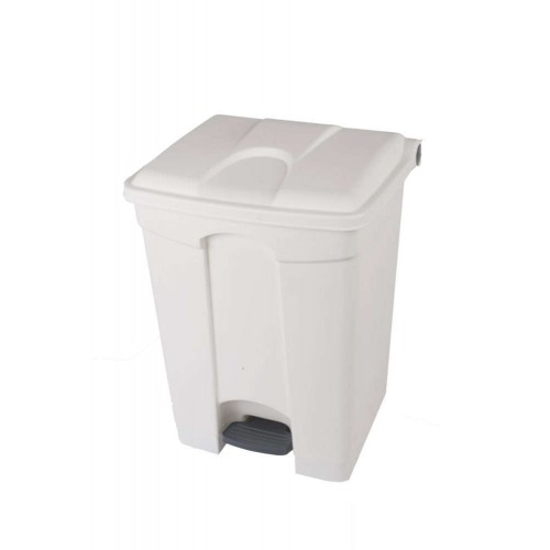 Poubelle 70 l blanche à pédale pour cuisine professionnelle