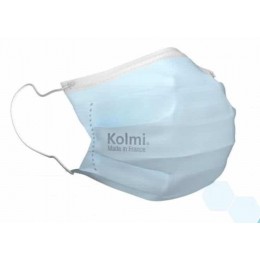 Masque médical KOLMI OP-R à élastiques EN 14683 Type IIR - bleu  - 1