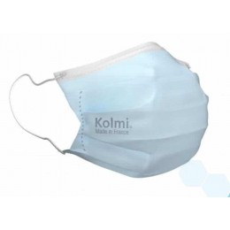 Masque médical KOLMI OP-R à élastiques EN 14683 Type IIR - bleu - 1