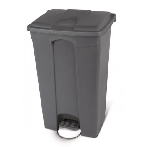 Collecteur poubelle gris à pédale 90L tri sélectif couvercle gris Collecteur poubelle gris à pédale 90L tri sélectif couvercle gris