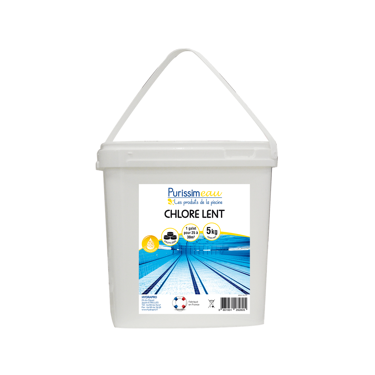 Produits Matériels Piscines - Purissimeau CHLORE LENT galet 250gr