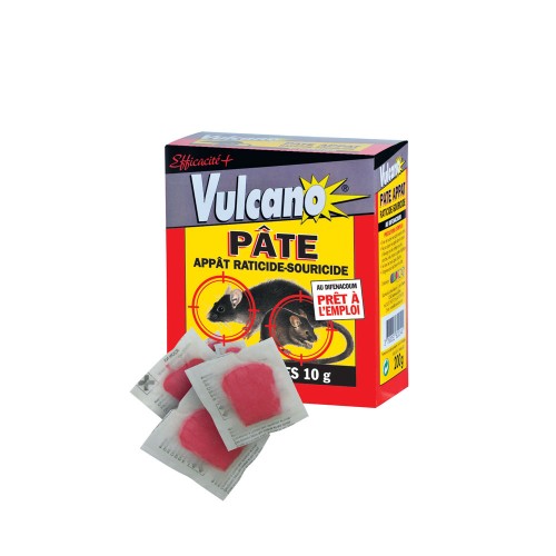 PATE APPAT VULCANO pâte fraiche rodenticide contre les rats, les souris,  les loirs et les lérots - Viveonis boutique