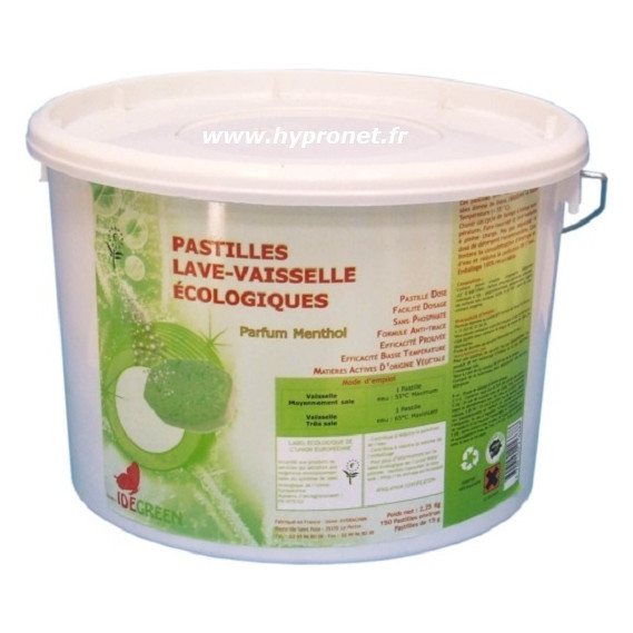 IDEGREEN Pastilles Lave Vaisselle  ECOLABEL  2,25Kg