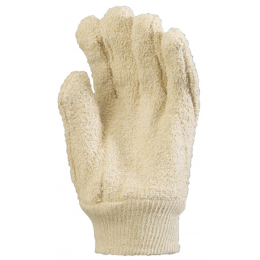 Gant coton bouclette anti-chaleur poignet tricot