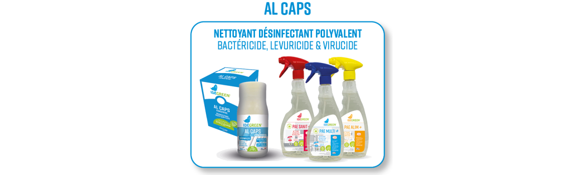 IDEGREEN AL CAPS Nettoyant desinfectant concentré professionnel