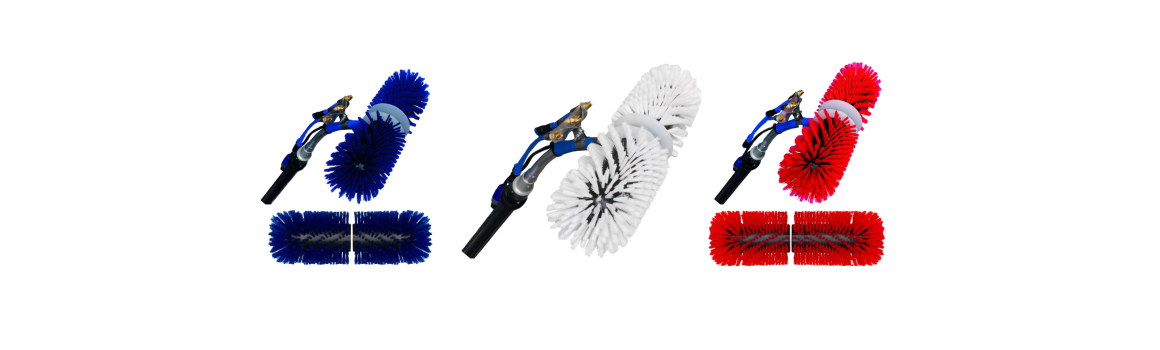 Brosses eau pure rotatives vitres, façades et panneaux solaires