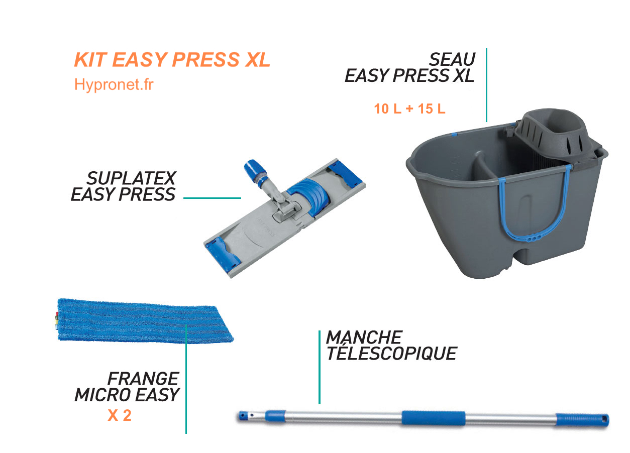 Kit Easy Press XL Lamatex seau de lavage du sol - Hypronet
