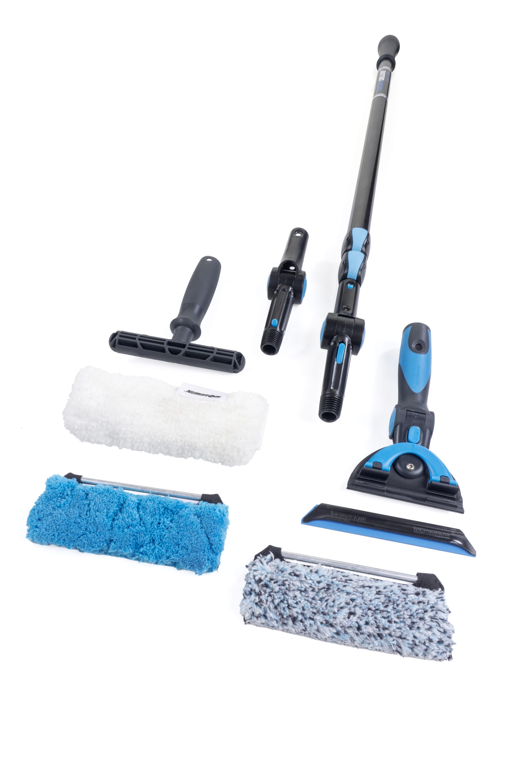 Qz - Manche télescopique avec brosse - set de 6 pièces - kit de nettoyage  de vitres 